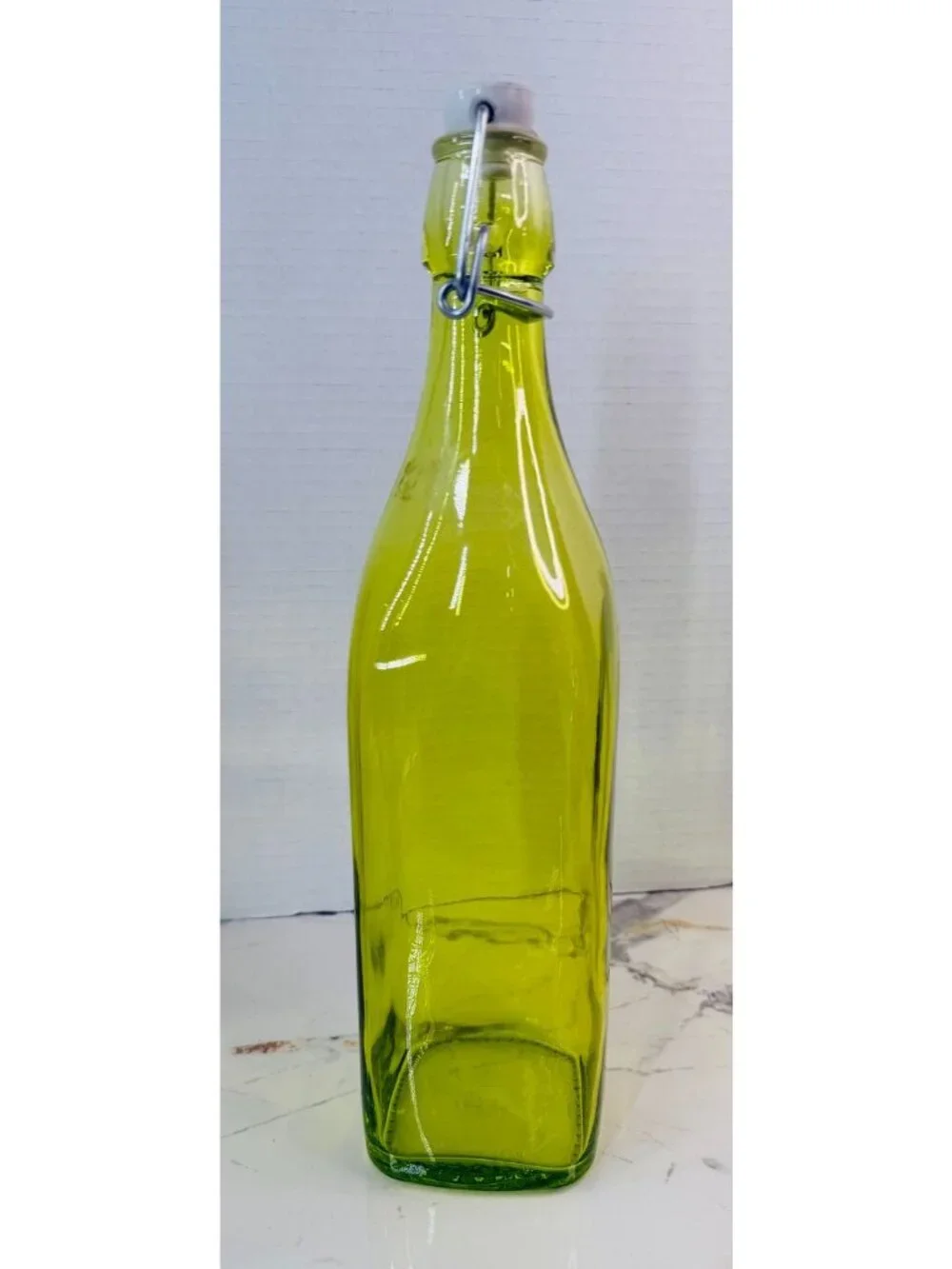 Beautiful Green Glass Bottle with Swing Top